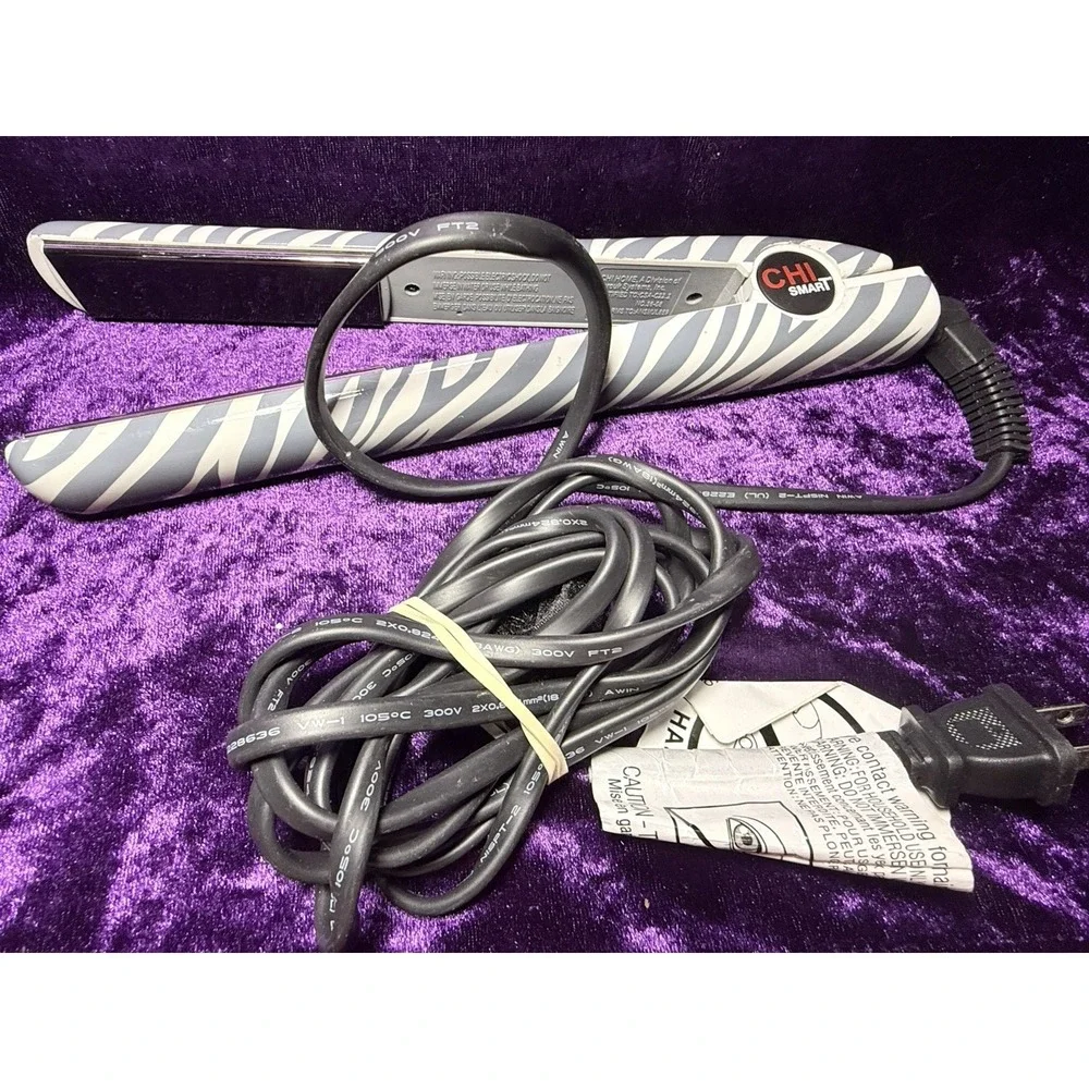 CHI Smart Flat Iron Grey Zebra Digital Titanium Hairstyling